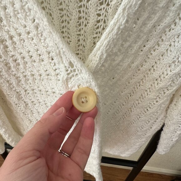 J. Jill Cotton Linen Open Knit Cardigan Size Large - Picture 2 of 6